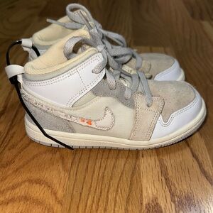 Vintage Kids White Orange & Tan Sneakers